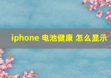 iphone 电池健康 怎么显示